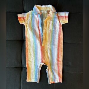 Monica + Andy boys rainbow romper 6-9 months
